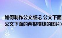 如何制作公文版记 公文下面的两根横线(如何制作公文版记 公文下面的两根横线的图片)
