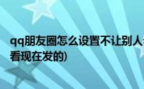 qq朋友圈怎么设置不让别人看(qq朋友圈怎么设置不让别人看现在发的)