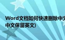 Word文档如何快速删除中文保留英文(word怎么批量删除中文保留英文)
