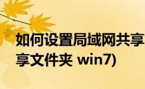 如何设置局域网共享文件(如何设置局域网共享文件夹 win7)