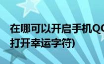 在哪可以开启手机QQ群幸运字符(QQ群怎么打开幸运字符)