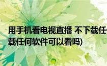 用手机看电视直播 不下载任何软件(用手机看电视直播 不下载任何软件可以看吗)