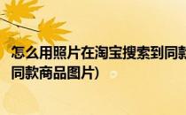 怎么用照片在淘宝搜索到同款商品(怎么用照片在淘宝搜索到同款商品图片)