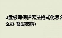u盘被写保护无法格式化怎么办(u盘被写保护无法格式化怎么办 吾爱破解)