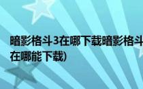 暗影格斗3在哪下载暗影格斗3官方正版安装教程(暗影格斗3在哪能下载)