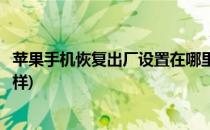 苹果手机恢复出厂设置在哪里(苹果手机恢复出厂设置后会怎样)