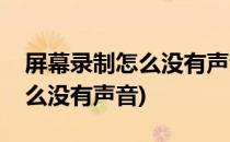 屏幕录制怎么没有声音(华为手机屏幕录制怎么没有声音)