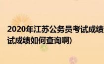 2020年江苏公务员考试成绩如何查询(2020年江苏公务员考试成绩如何查询啊)