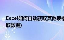 Excel如何自动获取其他表格数据(excel如何从其他表格提取数据)