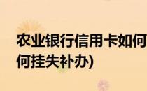 农业银行信用卡如何挂失(农业银行信用卡如何挂失补办)