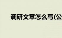 调研文章怎么写(公安调研文章怎么写)