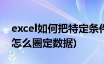 excel如何把特定条件的数据圈起来(excel中怎么圈定数据)
