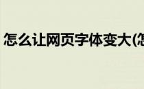 怎么让网页字体变大(怎么让网页字体变大点)