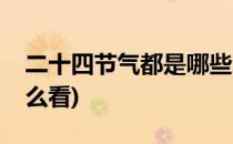 二十四节气都是哪些怎样识记(二十四节气怎么看)