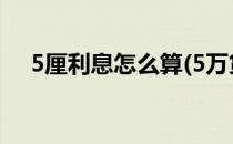 5厘利息怎么算(5万贷款5厘利息怎么算)