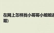 在网上怎样找小哥哥小姐姐进行心理咨询(如何在网上找小哥哥)