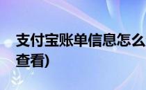 支付宝账单信息怎么查(支付宝账单信息怎么查看)