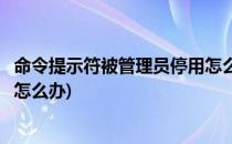 命令提示符被管理员停用怎么办(命令提示符已被管理员停用怎么办)