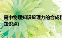 高中物理知识梳理力的合成和分解(高一物理力的合成与分解知识点)