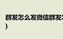 群发怎么发微信群发怎么发(微信群发怎样发?)