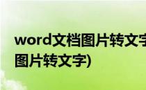 word文档图片转文字的方法(word文档如何图片转文字)