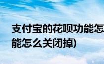 支付宝的花呗功能怎么关闭(支付宝的花呗功能怎么关闭掉)