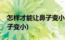 怎样才能让鼻子变小(不做手术怎样才能让鼻子变小)