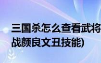 三国杀怎么查看武将颜良文丑简介(三国杀国战颜良文丑技能)