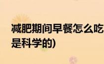减肥期间早餐怎么吃(减肥期间早餐怎么吃才是科学的)