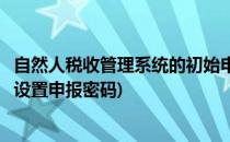 自然人税收管理系统的初始申报密码是多少(自然人税收系统设置申报密码)