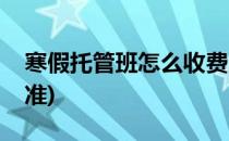 寒假托管班怎么收费的(托管班寒假班收费标准)