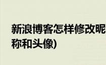 新浪博客怎样修改昵称(新浪博客怎样修改昵称和头像)