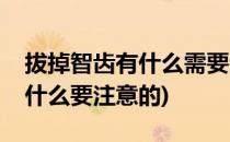 拔掉智齿有什么需要注意的地方(拔了智齿有什么要注意的)