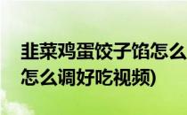 韭菜鸡蛋饺子馅怎么调好吃(韭菜鸡蛋饺子馅怎么调好吃视频)