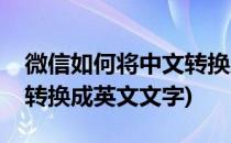 微信如何将中文转换成英文(微信如何将中文转换成英文文字)