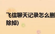 飞信聊天记录怎么删除(飞信聊天记录怎么删除掉)