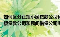 如何区分正规小额贷款公司和民间借贷公司(如何区分正规小额贷款公司和民间借贷公司呢)