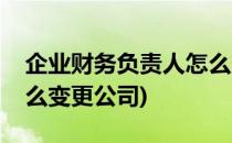企业财务负责人怎么变更(企业财务负责人怎么变更公司)