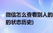 微信怎么查看别人的状态(微信怎么查看别人的状态历史)