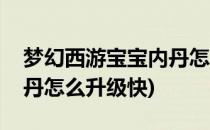 梦幻西游宝宝内丹怎么升级(梦幻西游宝宝内丹怎么升级快)