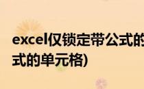 excel仅锁定带公式的单元格(如何锁定带有公式的单元格)