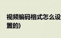 视频编码格式怎么设置(视频编码格式怎么设置的)