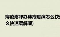 痔疮疼咋办痔疮疼痛怎么快速缓解(痔疮疼咋办,痔疮疼痛怎么快速缓解呢)