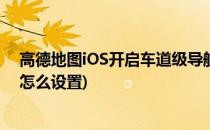 高德地图iOS开启车道级导航(iPhone高德地图车道级导航怎么设置)