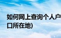 如何网上查询个人户口(如何网上查询个人户口所在地)