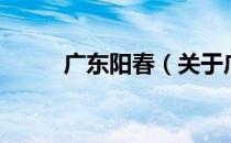 广东阳春（关于广东阳春的介绍）