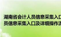 湖南省会计人员信息采集入口及详细操作流程(湖南省会计人员信息采集入口及详细操作流程管理)
