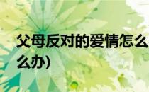 父母反对的爱情怎么办(父母反对的爱情该怎么办)