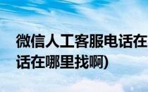 微信人工客服电话在哪里找(微信人工客服电话在哪里找啊)