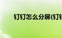 钉钉怎么分屏(钉钉怎么分屏玩游戏)